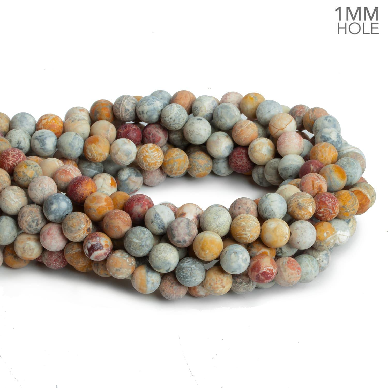 8mm Matte Nazar Boncuk Plain Rounds 15 inch 45 beads - The Bead Traders