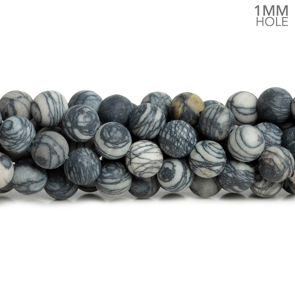 8mm Matte Picasso Jasper Plain Round Beads 15 inch 45 pieces - The Bead Traders