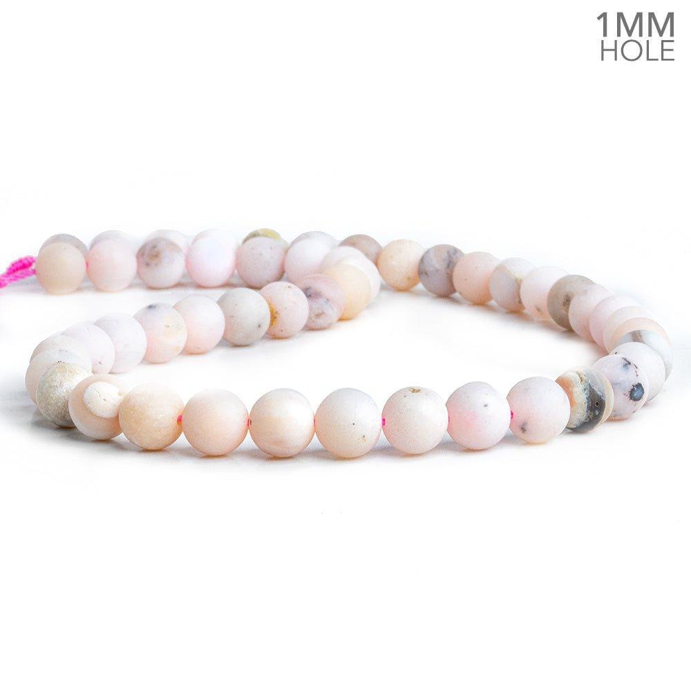 8mm Matte Pink Peruvian Opal Plain Round Beads 16 inch 48 pieces - The Bead Traders