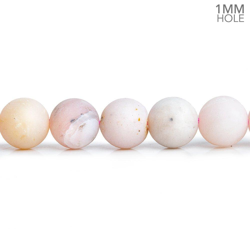 8mm Matte Pink Peruvian Opal Plain Round Beads 16 inch 48 pieces - The Bead Traders
