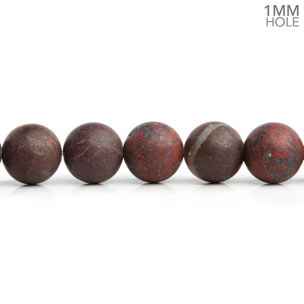 8mm Matte Poppy Jasper Plain Round Beads 15 inch 45 pieces - The Bead Traders