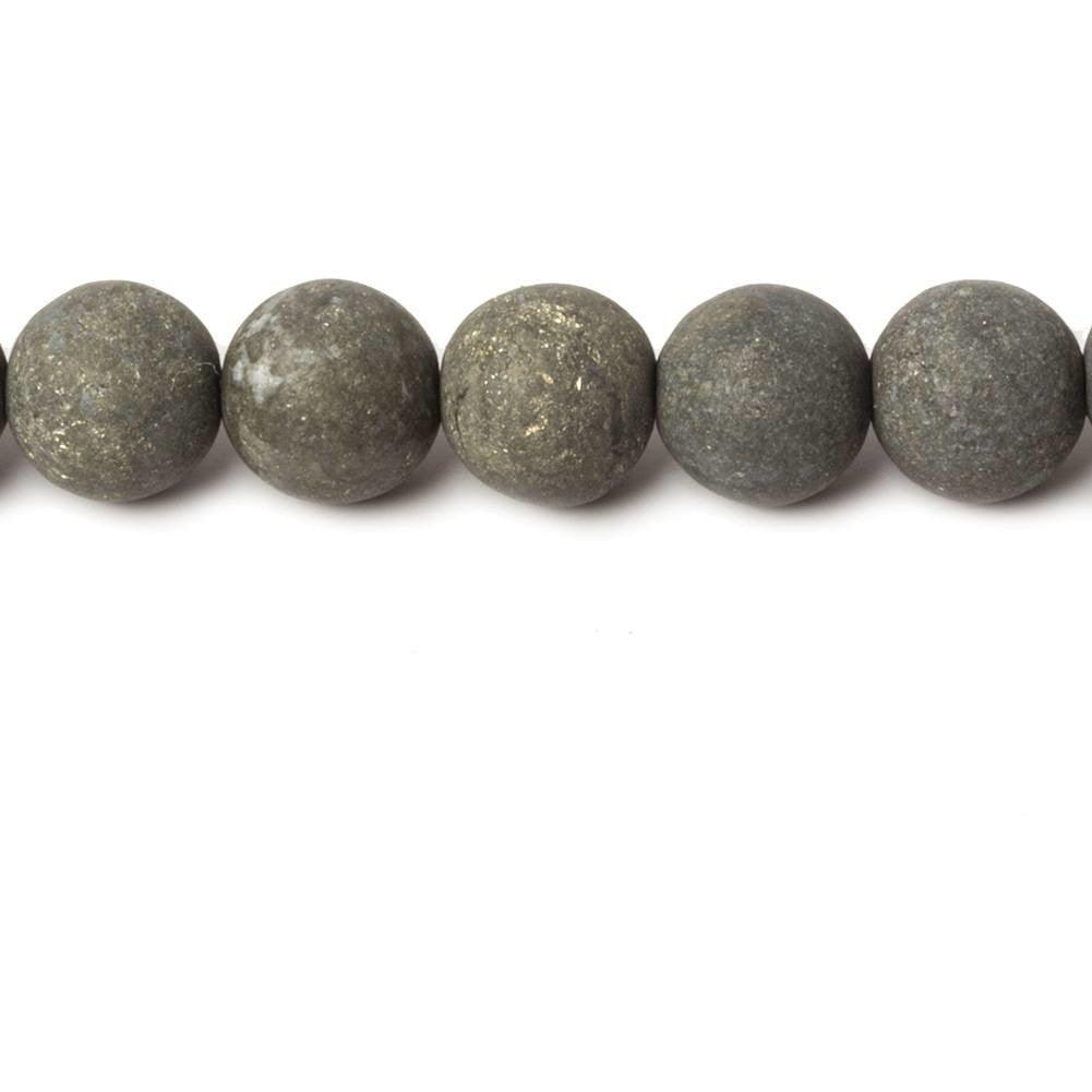 8mm Matte Pyrite plain round beads 15.5 inch 50 pieces - The Bead Traders