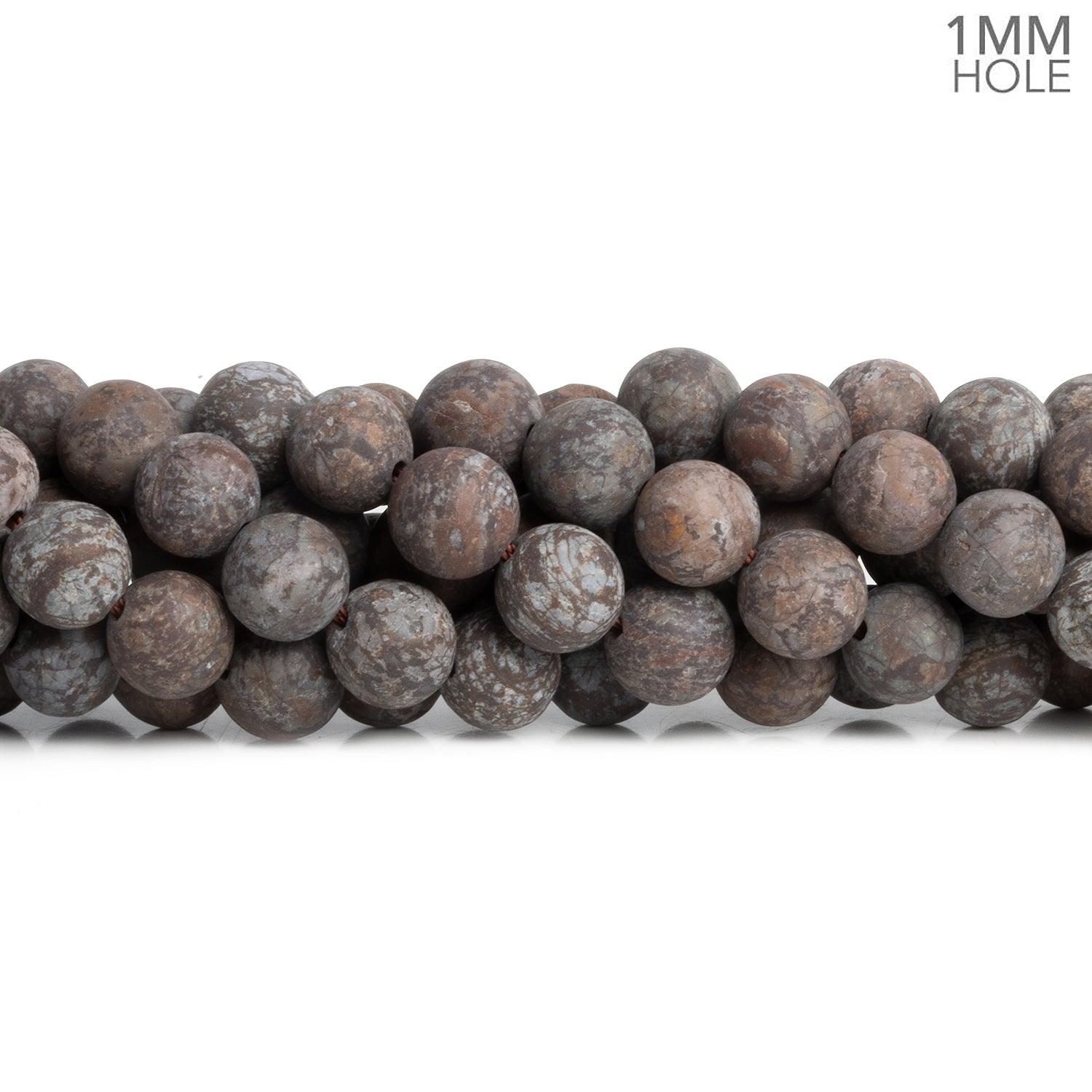 8mm Matte Red Snowflake Jasper Plain Round Beads 15 inch 45 pieces - The Bead Traders