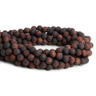 8mm Matte Red Tiger's Eye Plain Rounds 15 inch 45 beads - The Bead Traders