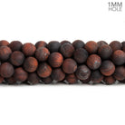8mm Matte Red Tiger's Eye Plain Rounds 15 inch 45 beads - The Bead Traders