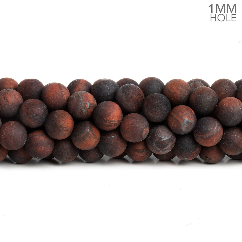 8mm Matte Red Tiger's Eye Plain Rounds 15 inch 45 beads - The Bead Traders