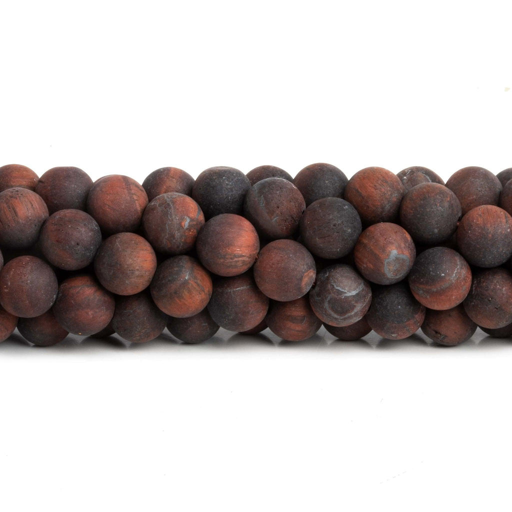 8mm Matte Red Tiger's Eye Plain Rounds 15 inch 45 beads - The Bead Traders