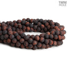 8mm Matte Red Tiger's Eye Plain Rounds 15 inch 45 beads - The Bead Traders