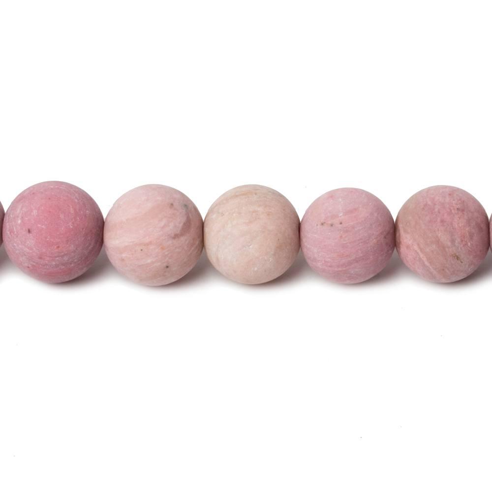 8mm Matte Rhodonite plain round beads 15 inch 46 pieces - The Bead Traders