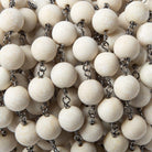 8mm Matte River Stone Jasper Black Gold Chain by the foot 22 pieces - The Bead Traders