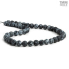 8mm Matte Snowflake Obsidian 15 inch 45 beads - The Bead Traders