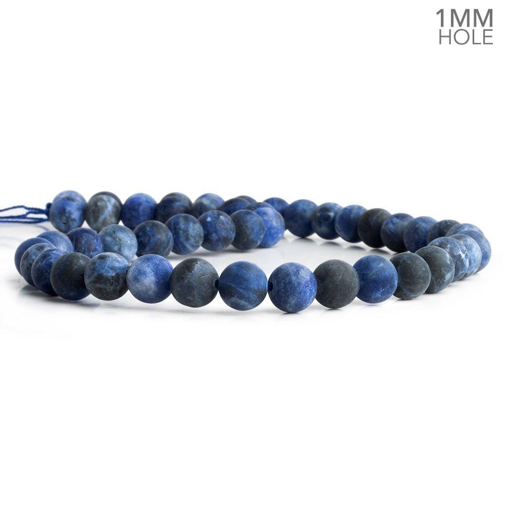 8mm Matte Sodalite Plain Round Beads 15 inch 45 pieces - The Bead Traders