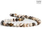 8mm Matte White & Brown Fire Agate Rounds 45 beads - The Bead Traders