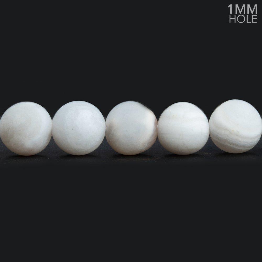 8mm Matte White Crazy Lace Agate Plain Round Beads 15 inch 45 pieces - The Bead Traders