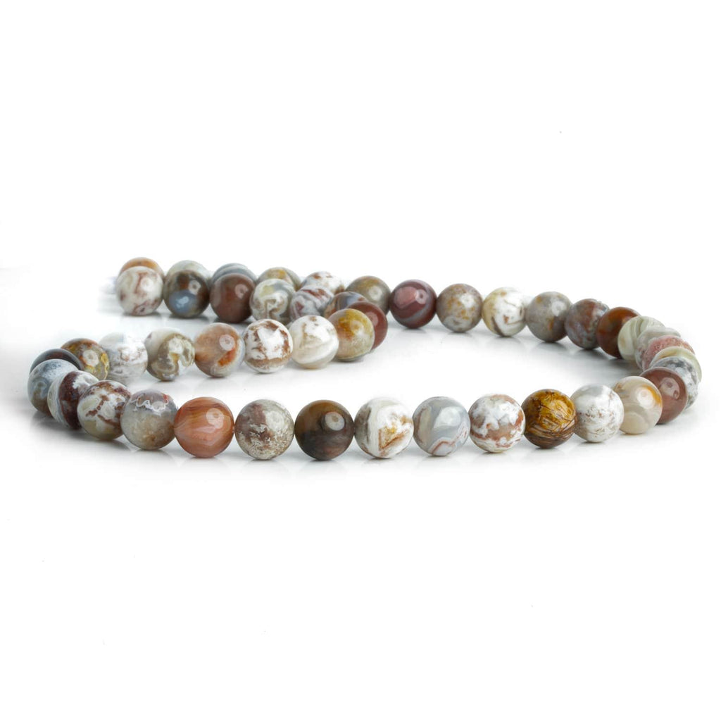 8mm Mexican Lace Agate Rounds 15 inch 45 beads - The Bead Traders