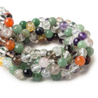 8mm Mixed Gemstone plain round beads 15 inch 50 pieces - The Bead Traders