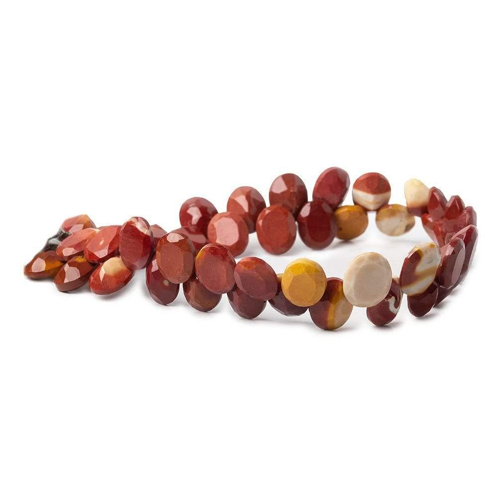 8mm Moukaite Jasper Top Drilled Faceted Oval Beads, 8 inch - The Bead Traders