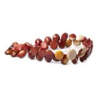 8mm Moukaite Jasper Top Drilled Faceted Oval Beads, 8 inch - The Bead Traders