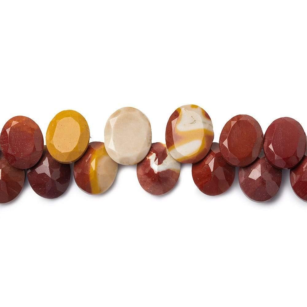 8mm Moukaite Jasper Top Drilled Faceted Oval Beads, 8 inch - The Bead Traders