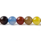 8mm Multi Color Agate plain round beads 15 inch 50 pieces - The Bead Traders
