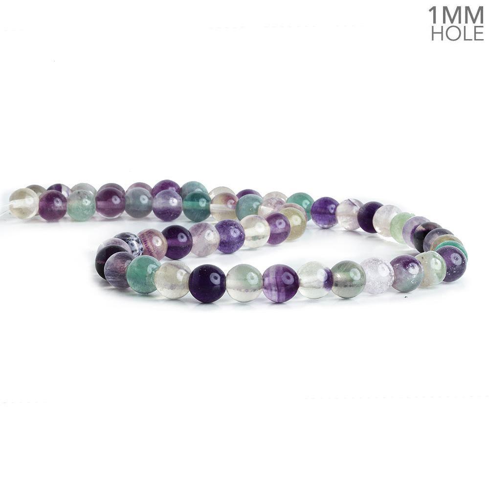 8mm Multi Color Fluorite plain round beads 15.5 inch 50 pieces - The Bead Traders