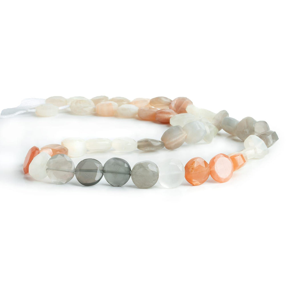 8mm Multi Color Moonstone Coins 14 inch 41 beads - The Bead Traders