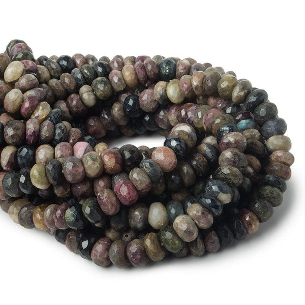 8mm Multi Color Tourmaline faceted rondelle beads 13.5 inch 61 pieces