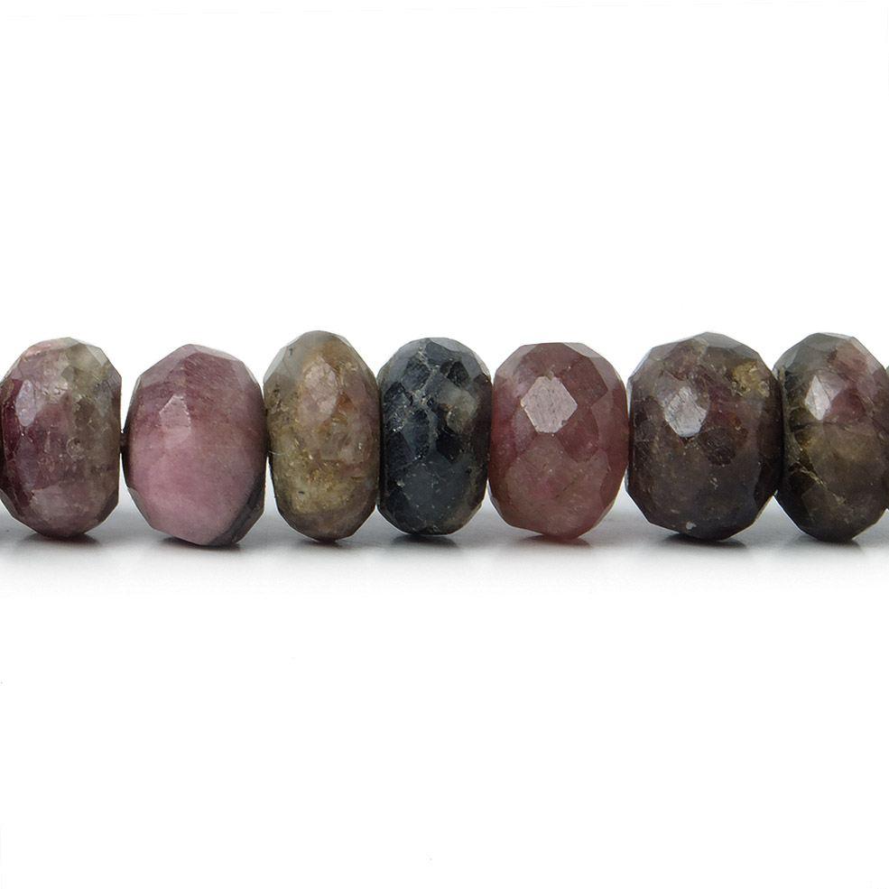 8mm Multi Color Tourmaline faceted rondelle beads 13.5 inch 61 pieces - The Bead Traders
