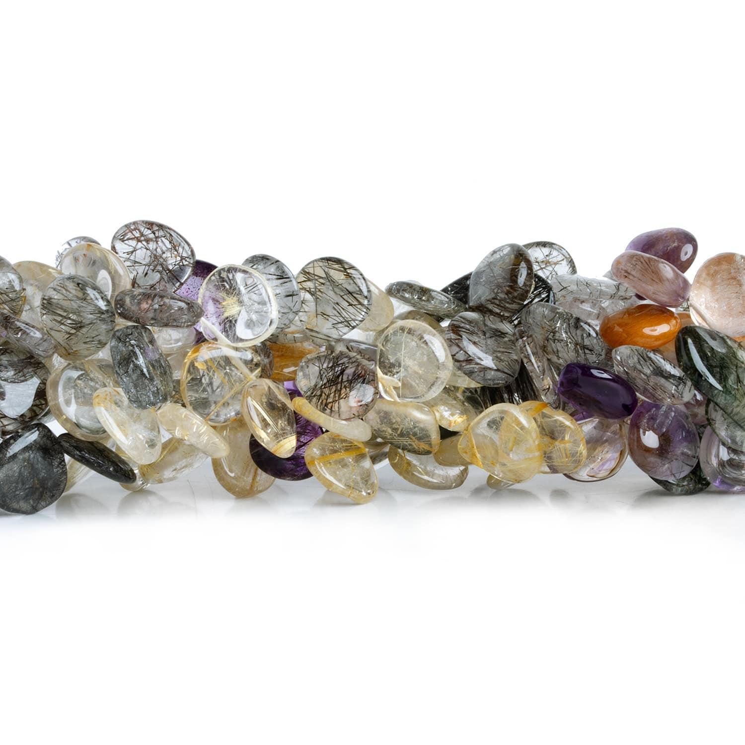 8mm Multi Gemstone Plain Hearts 11 inch 68 beads - The Bead Traders