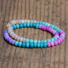 8mm Multicolor Opal Plain Rondelles 16 inch 80 beads - The Bead Traders