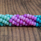 8mm Multicolor Opal Plain Rondelles 16 inch 80 beads - The Bead Traders