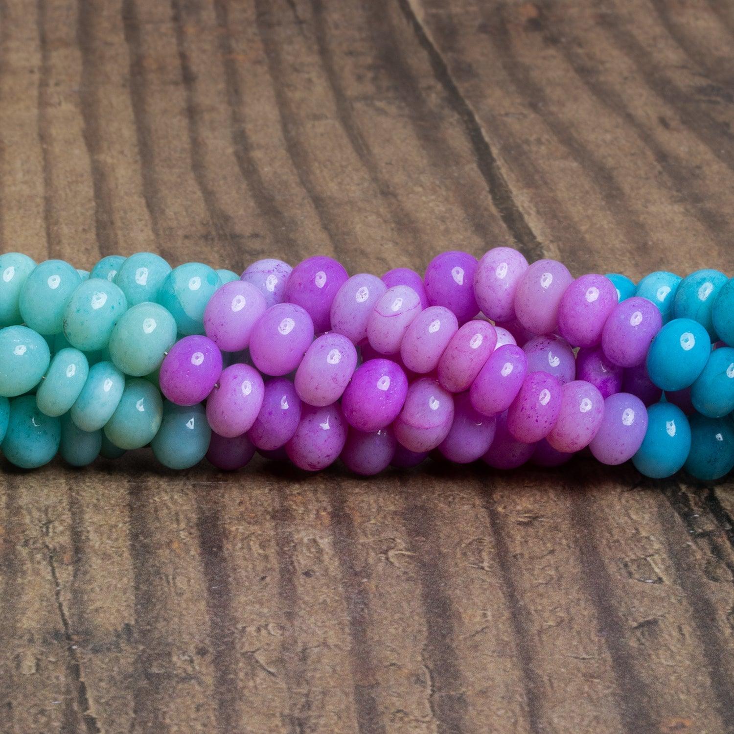 8mm Multicolor Opal Plain Rondelles 16 inch 80 beads - The Bead Traders
