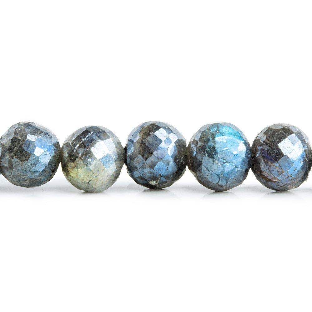 8mm Mystic Labradorite Faceted Round Beads 7 inch 25 pieces - The Bead Traders