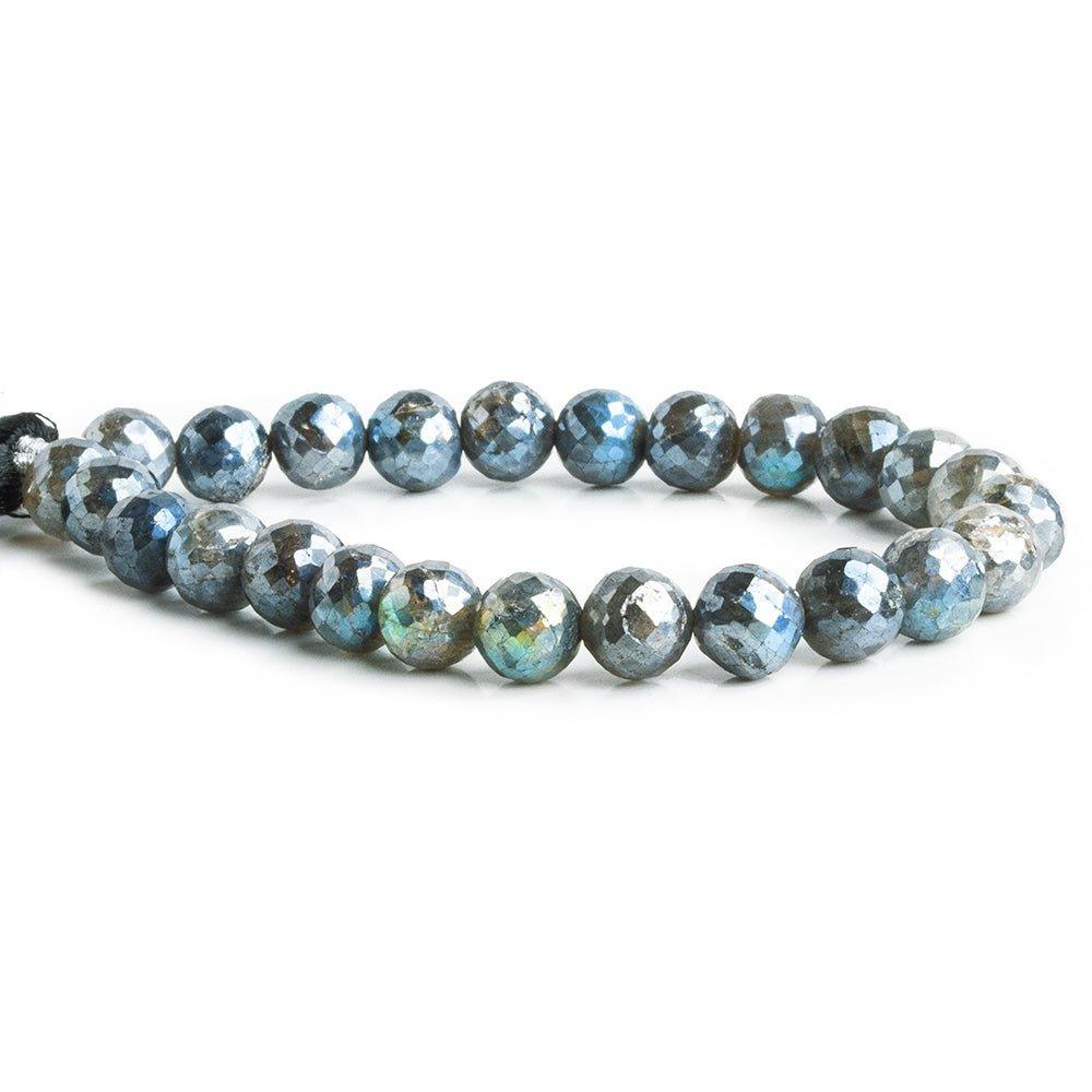 8mm Mystic Labradorite Faceted Round Beads 7 inch 25 pieces - The Bead Traders
