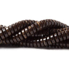8mm Natural Brown Coconut Shell plain Heishi Beads 12 inches 110 pieces - The Bead Traders