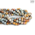 8mm Nazar Boncuk Jasper Plain Rounds 15 inch 45 beads - The Bead Traders