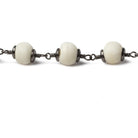 8mm Ox Off White Bone rounds Black Gold plated Chain by the foot 20 pcs - The Bead Traders