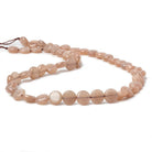 8mm Peachy Brown Moonstone Plain Coins 16 inch 50 beads AA - The Bead Traders