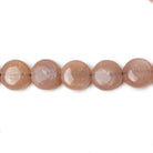 8mm Peachy Brown Moonstone Plain Coins 16 inch 50 beads AA - The Bead Traders