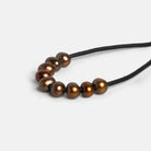 8mm Pecan Brown Large Hole Off Round Freshwater Pearl 15 inch 64 pieces - The Bead Traders