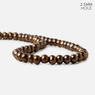 8mm Pecan Brown Large Hole Off Round Freshwater Pearl 15 inch 64 pieces - The Bead Traders