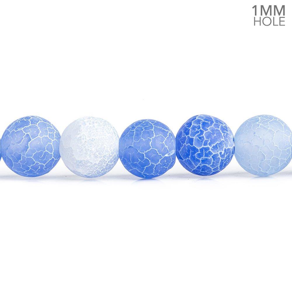 8mm Periwinkle Blue Crackled Agate Plain Round Beads 14 inch 45 pieces - The Bead Traders
