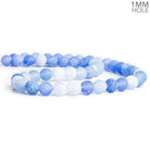 8mm Periwinkle Blue Crackled Agate Plain Round Beads 14 inch 45 pieces - The Bead Traders