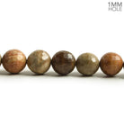 8mm Petrified Wood Jasper faceted rounds 14.5 inch 46 pieces - The Bead Traders