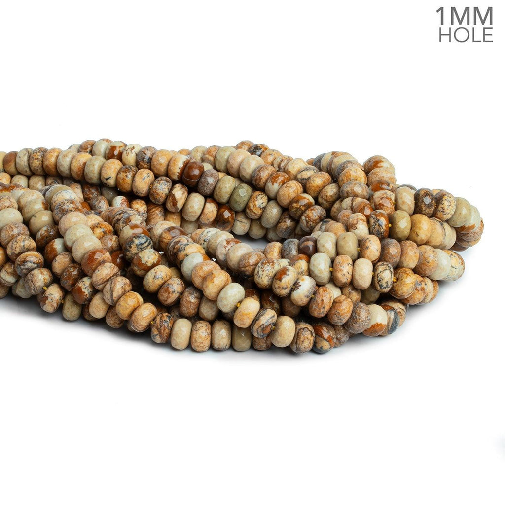8mm Picture Jasper Faceted Rondelle Beads 15 inch 75 pieces - The Bead Traders