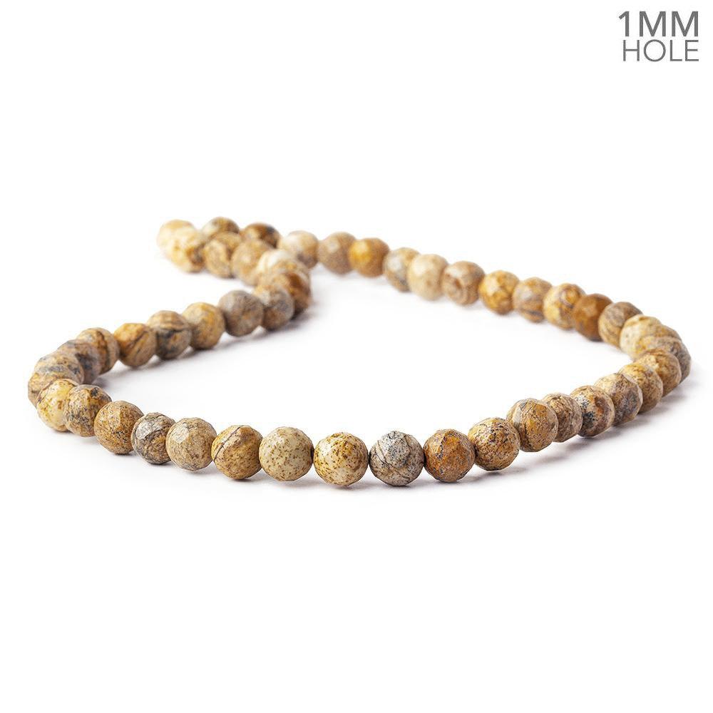 8mm Picture Jasper Faceted Round Beads, 16 inch - The Bead Traders