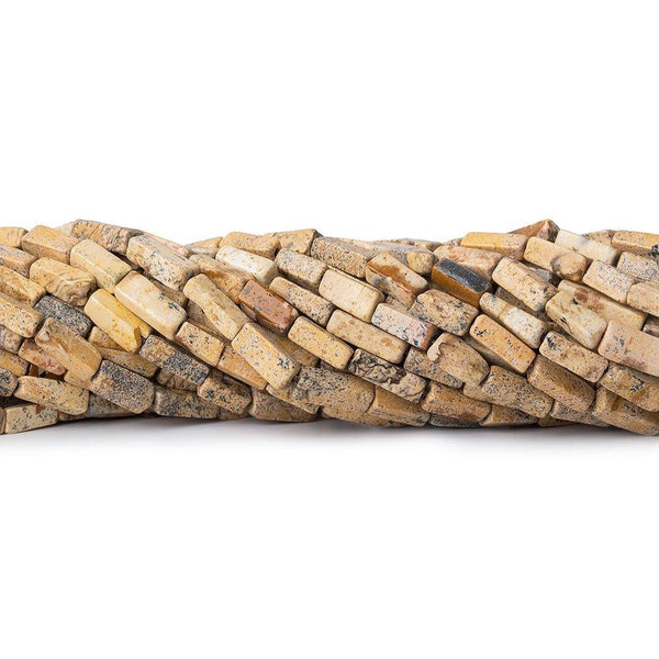 10x3mm Picture Jasper Hand cut Plain Rectangle Beads, 14 inch