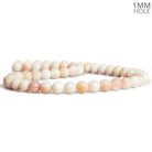 8mm Pink Conch Shell Plain Round Beads 16 inch 50 pieces - The Bead Traders