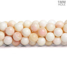 8mm Pink Conch Shell Plain Round Beads 16 inch 50 pieces - The Bead Traders