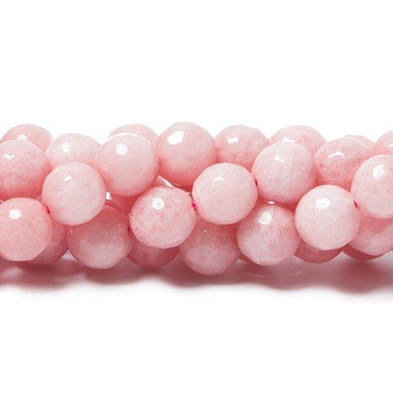8mm Pink Jade faceted round beads 15 inch 50 pieces - The Bead Traders